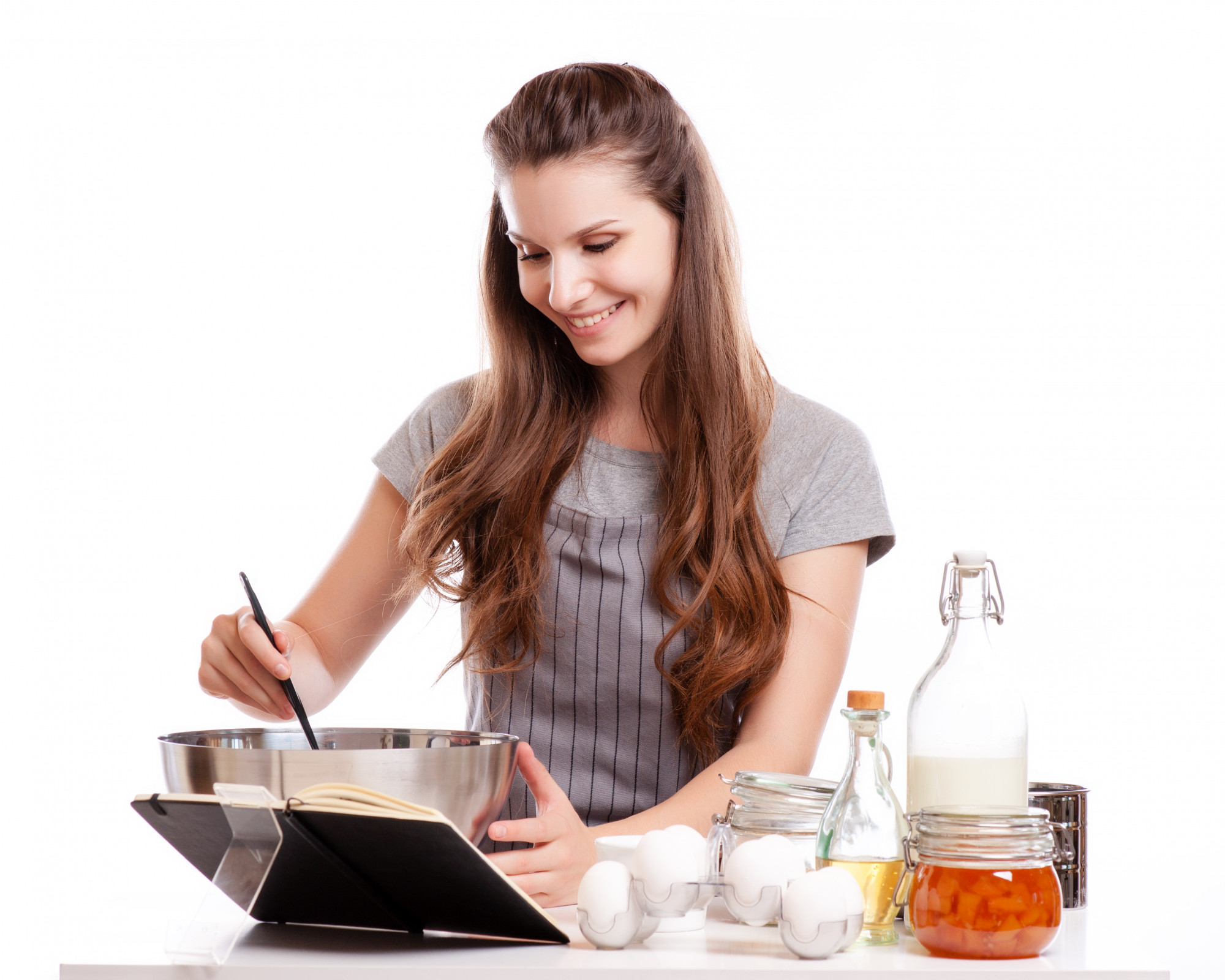 Student cooking in studio class