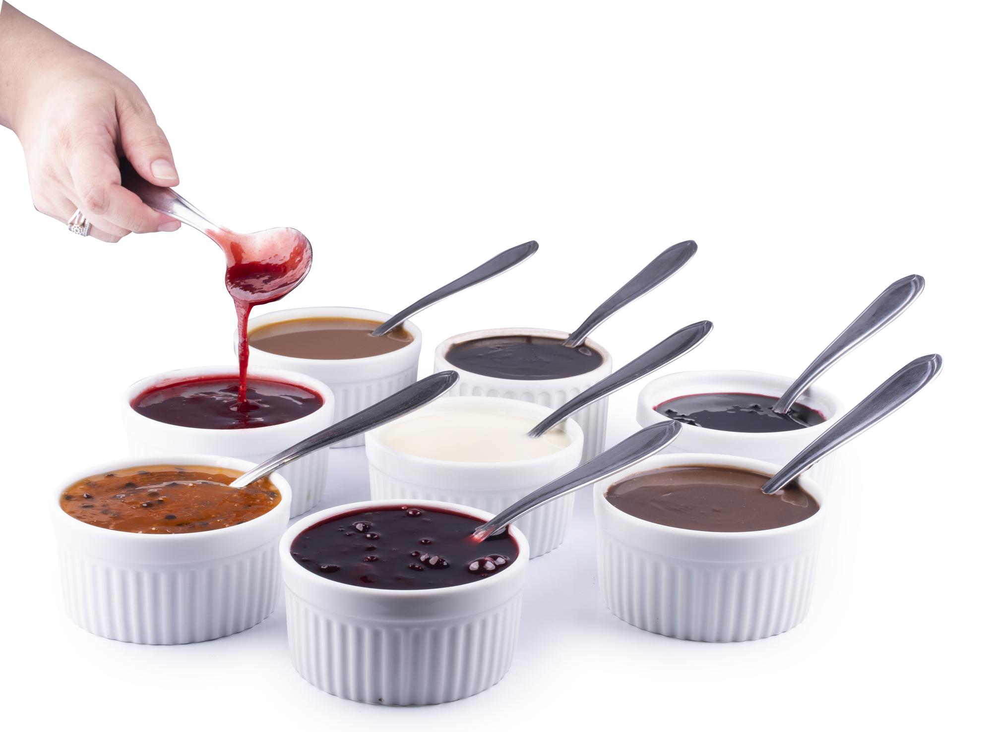 Small dessert with sauce detail
